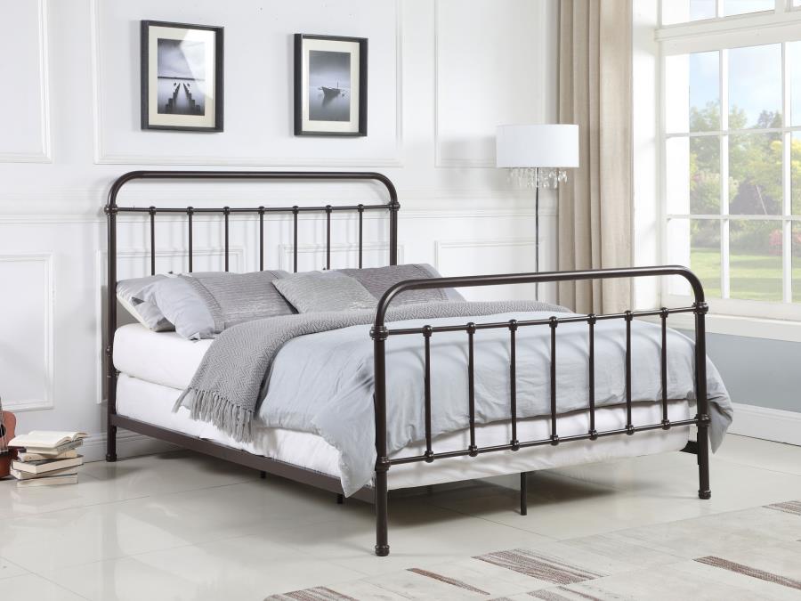 (image for) Livingston Metal Queen Open Frame Bed Dark Bronze