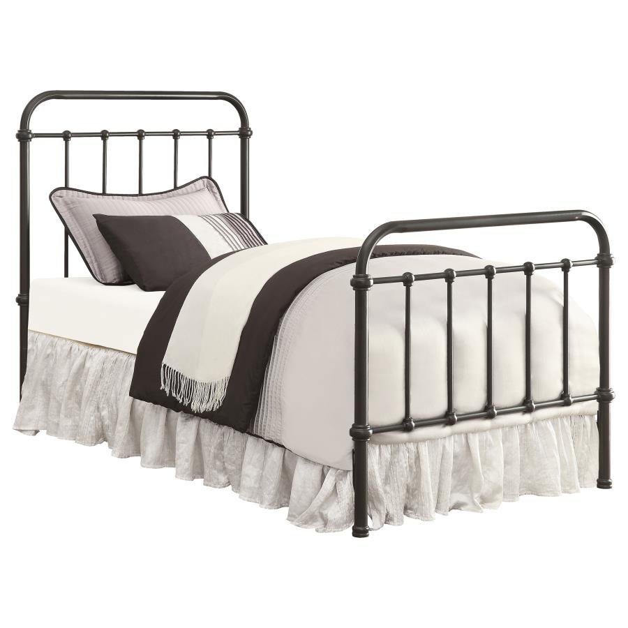 (image for) Livingston Metal Twin Open Frame Bed Dark Bronze - Click Image to Close