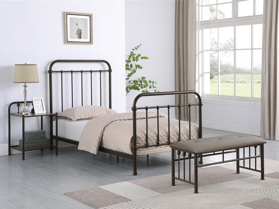 (image for) Livingston Metal Twin Open Frame Bed Dark Bronze