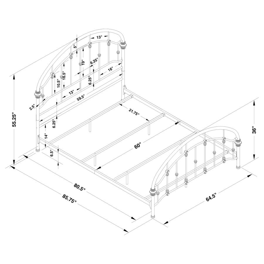 (image for) Rowan Metal Queen Open Frame Bed Dark Bronze