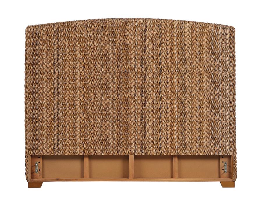 (image for) Laughton Woven Banana Leaf Eastern King Headboard Amber