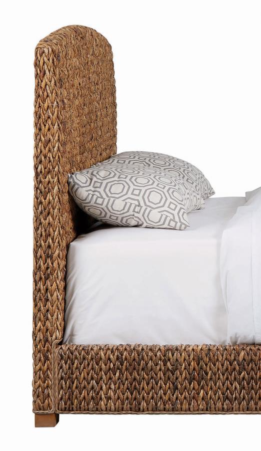 Laughton Woven Banana Leaf Queen Panel Headboard Amber