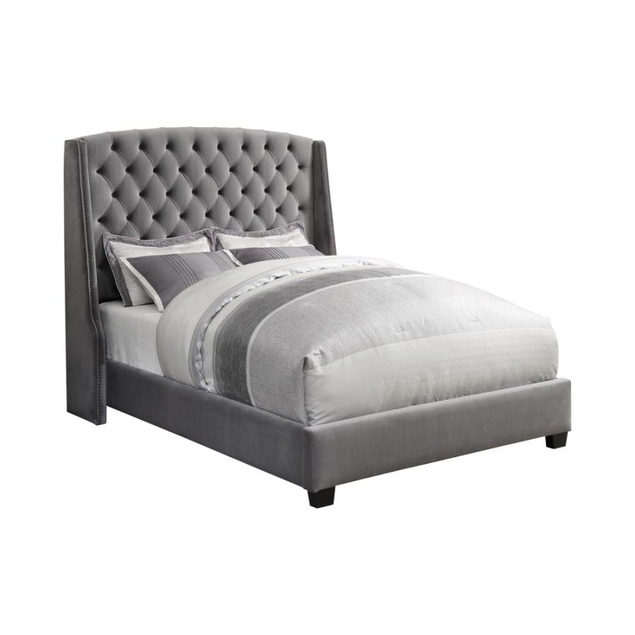 (image for) Pissarro Upholstered California King Wingback Bed Grey