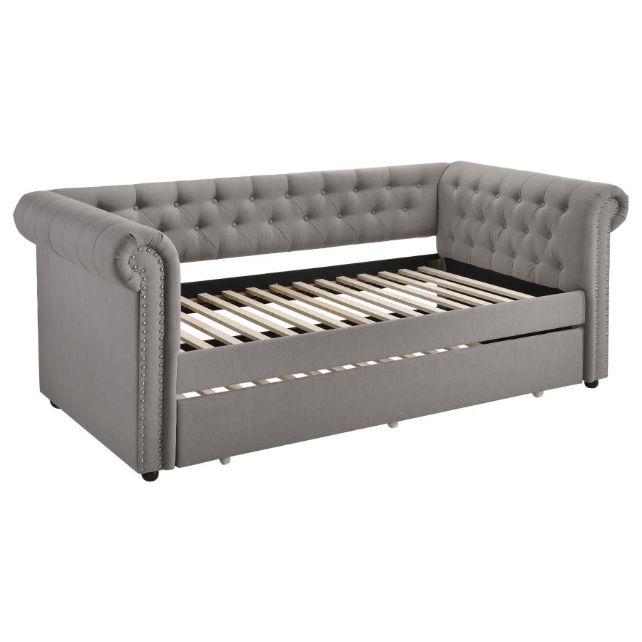 (image for) Kepner Upholstered Twin Daybed with Trundle Grey