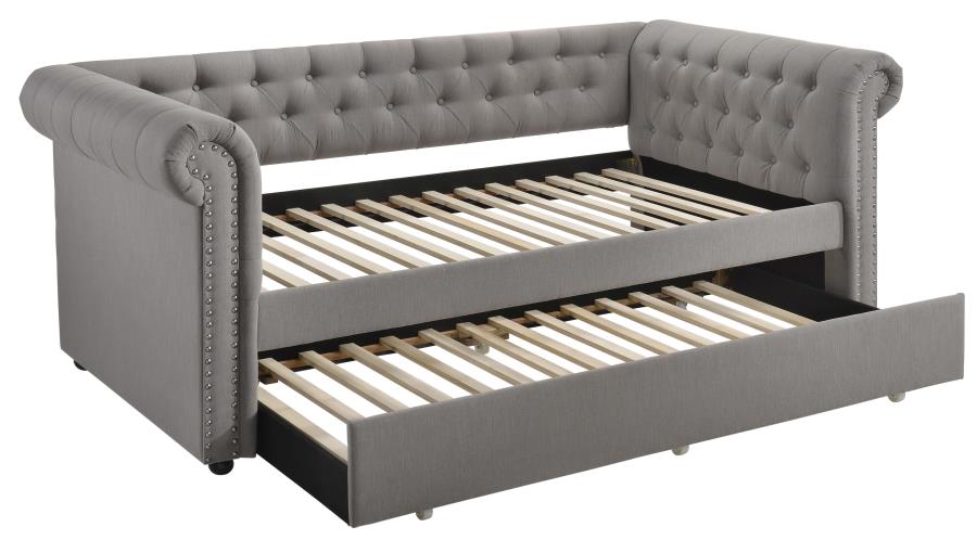 (image for) Kepner Upholstered Twin Daybed with Trundle Grey