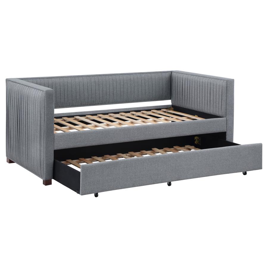 (image for) Brodie Upholstered Twin Daybed with Trundle Grey - Click Image to Close