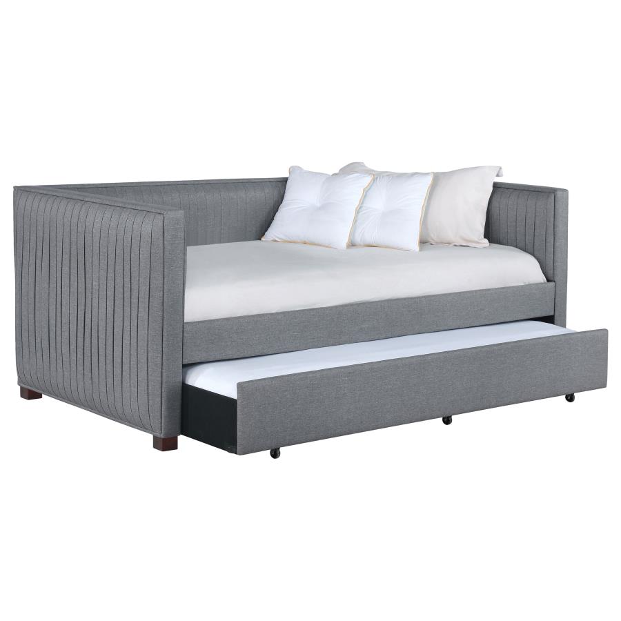 (image for) Brodie Upholstered Twin Daybed with Trundle Grey