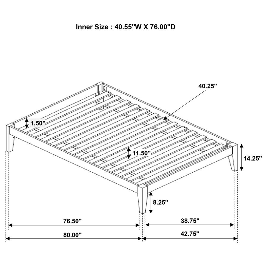 (image for) Hounslow Twin Universal Platform Bed Cappuccino