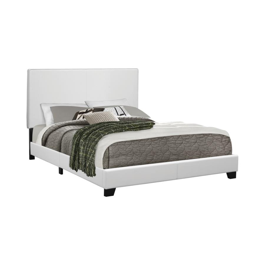 (image for) Mauve Upholstered Full Panel Bed White - Click Image to Close