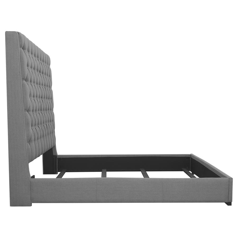 (image for) Camille Upholstered Eastern King Panel Bed Grey