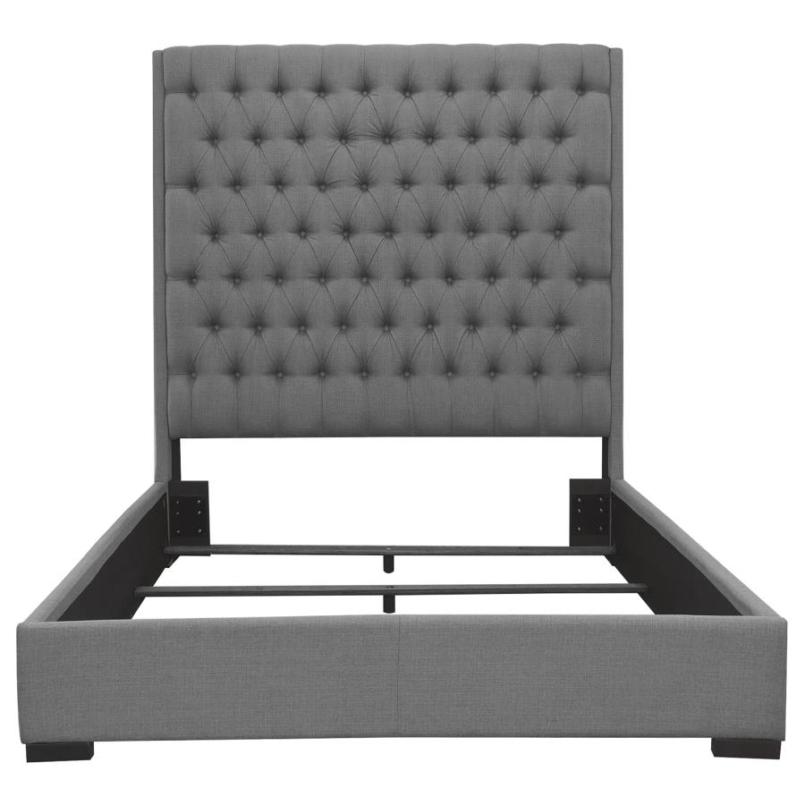 (image for) Camille Upholstered Queen Panel Bed Grey