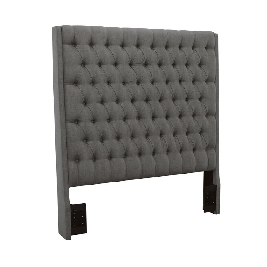 (image for) Camille Upholstered Queen Panel Headboard Grey