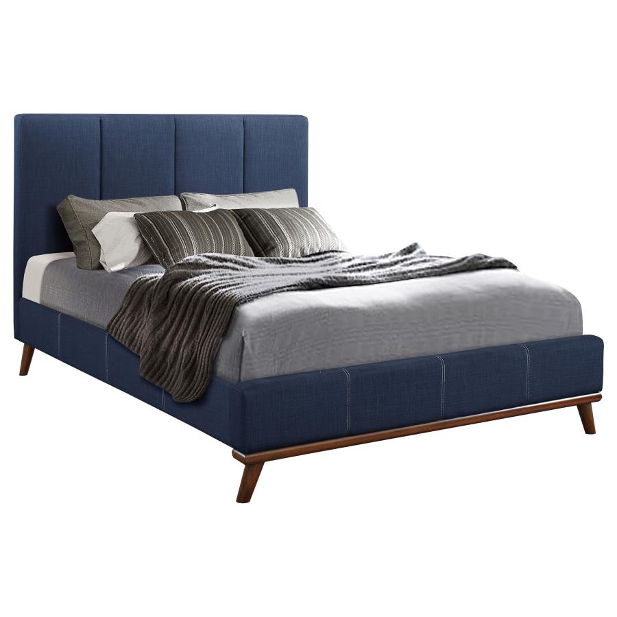 (image for) Charity Upholstered Full Panel Bed Blue - Click Image to Close