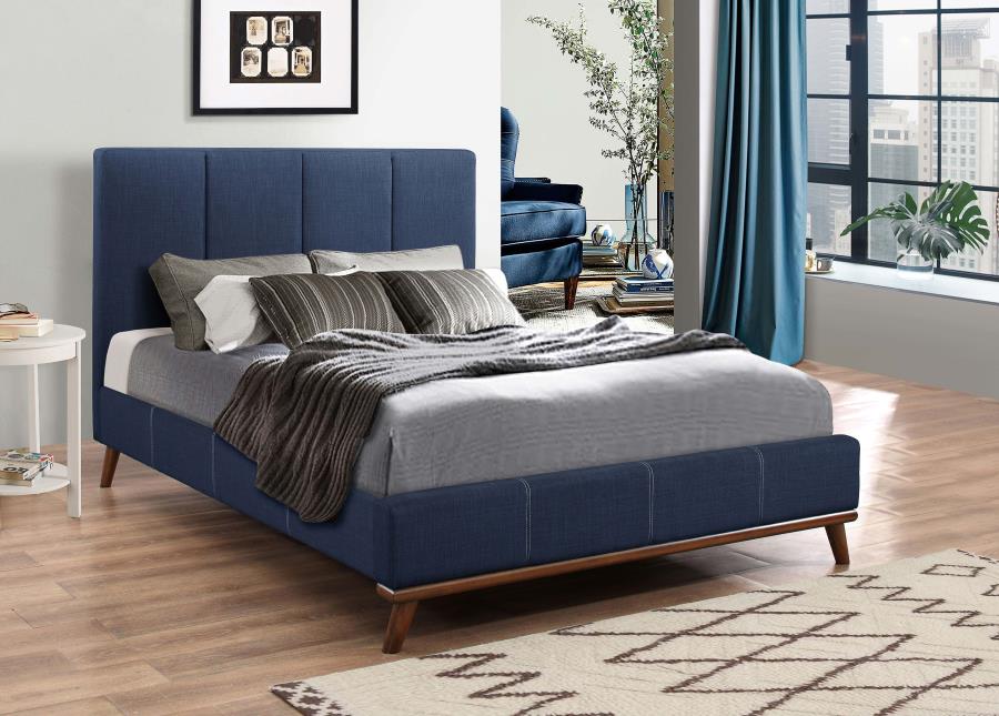 (image for) Charity Upholstered Full Panel Bed Blue