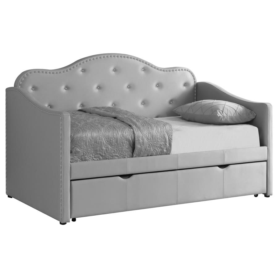 (image for) Elmore Upholstered Twin Daybed with Trundle Light Grey