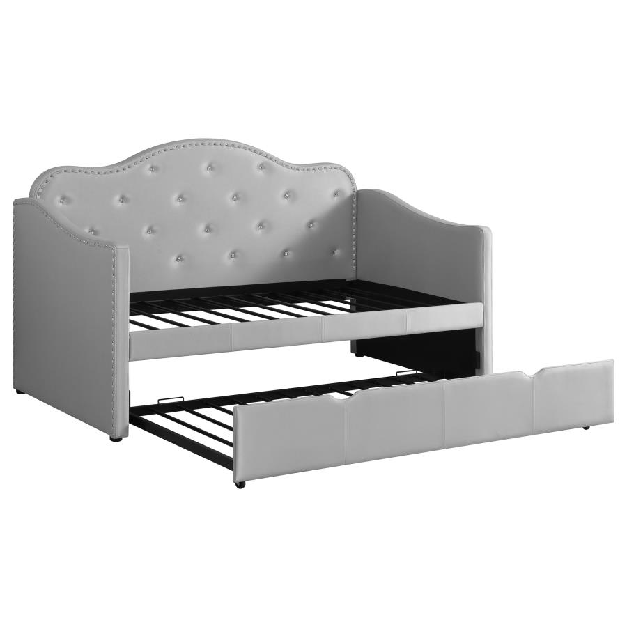 (image for) Elmore Upholstered Twin Daybed with Trundle Light Grey