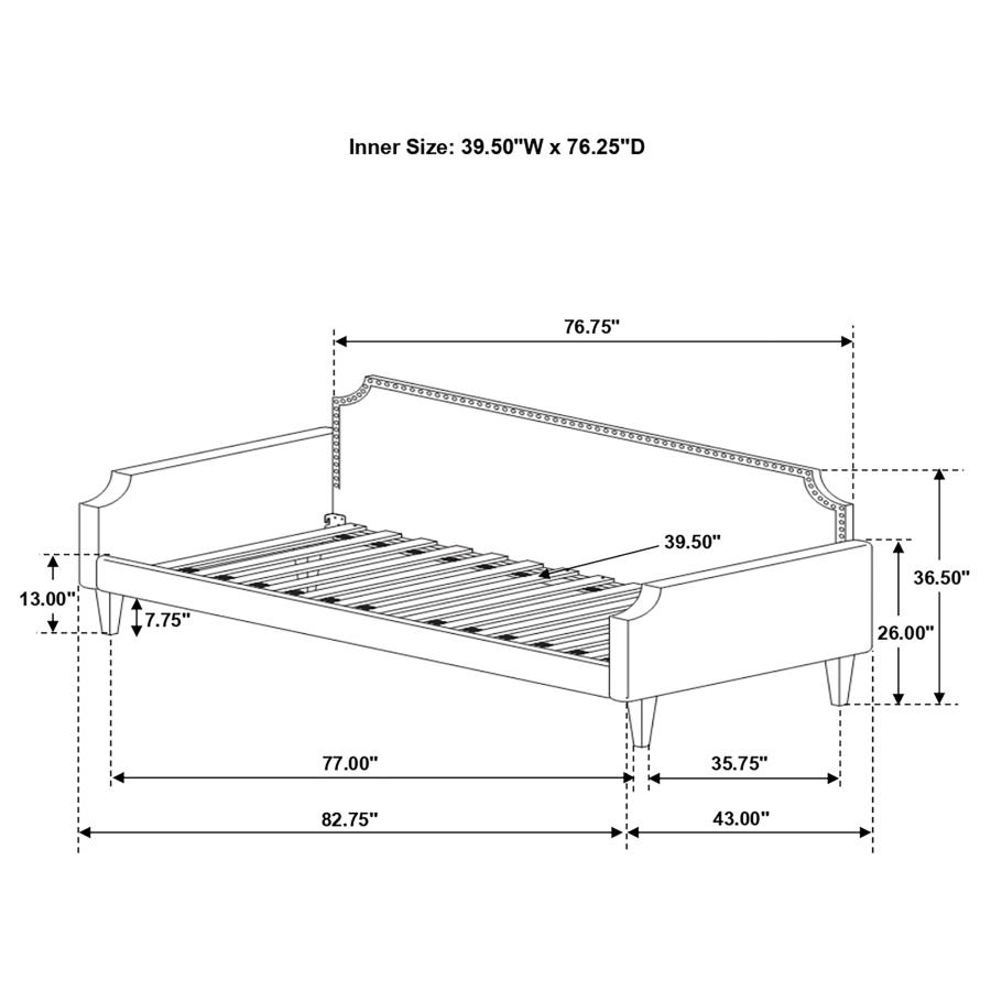 (image for) Livia Upholstered Twin Daybed Grey