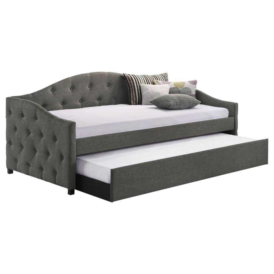 (image for) Sadie Upholstered Twin Daybed with Trundle Grey