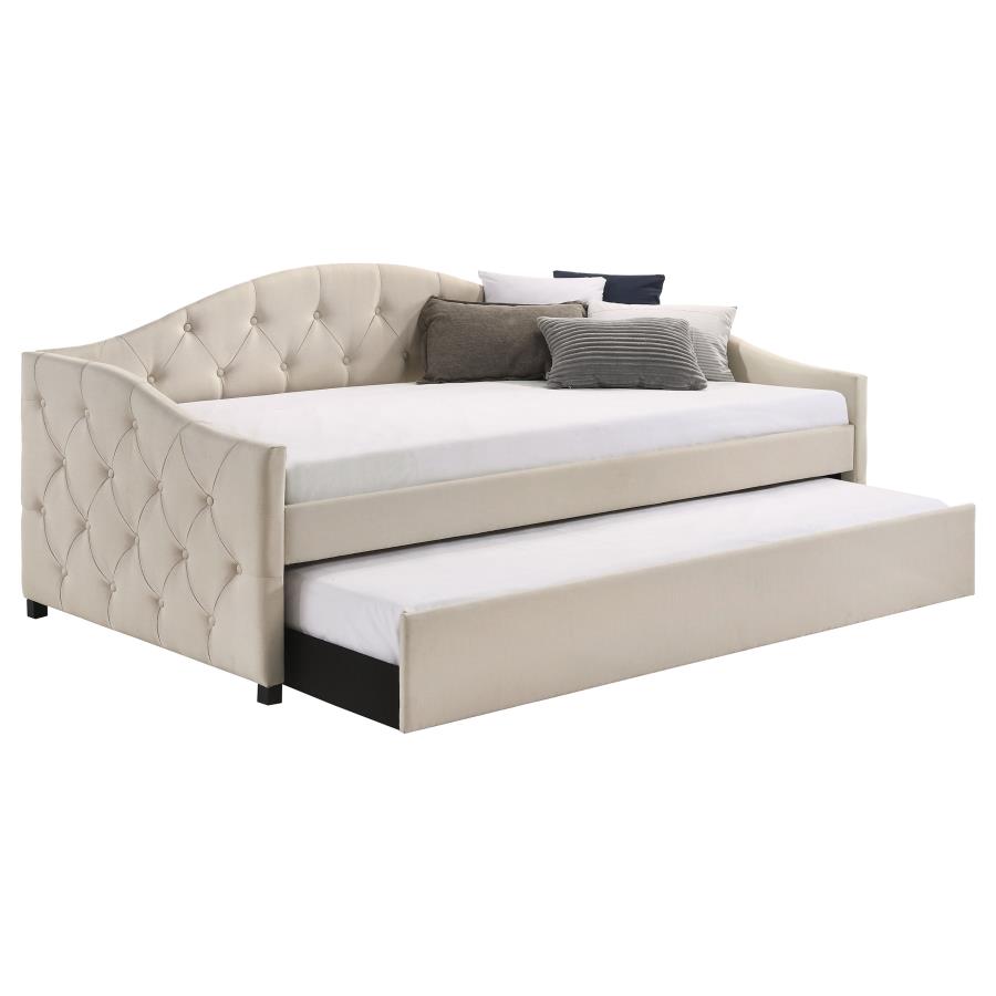 (image for) Sadie Upholstered Twin Daybed with Trundle Taupe