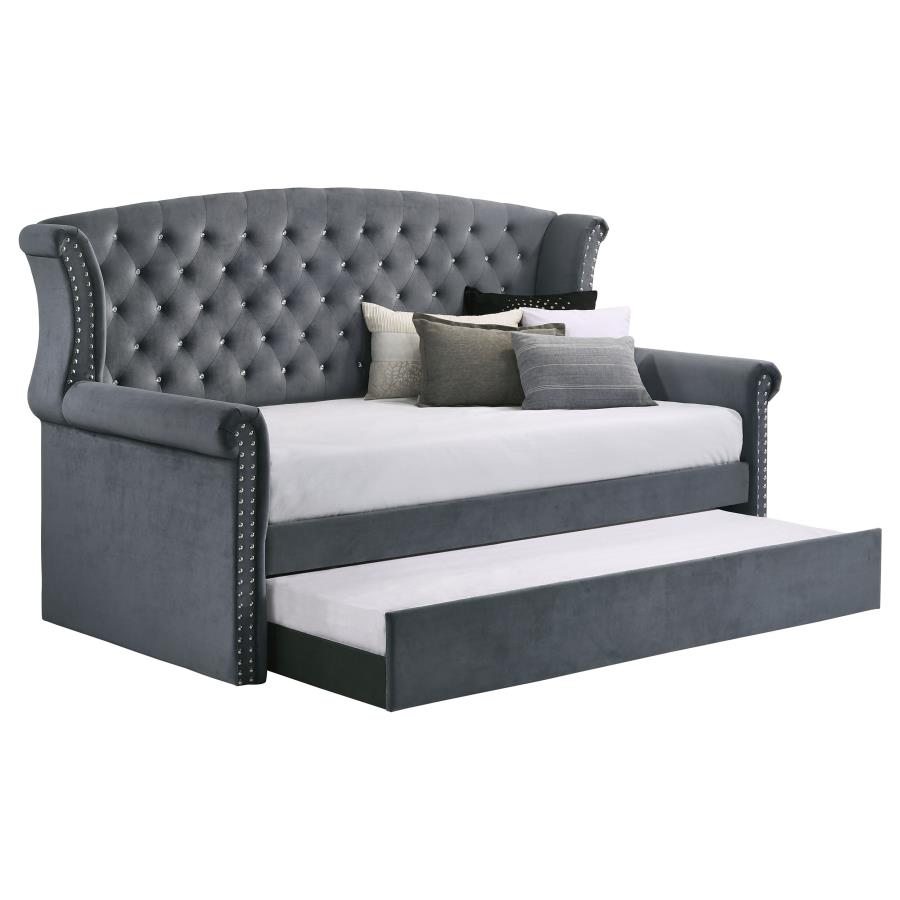 (image for) Scarlett Upholstered Twin Daybed with Trundle Grey