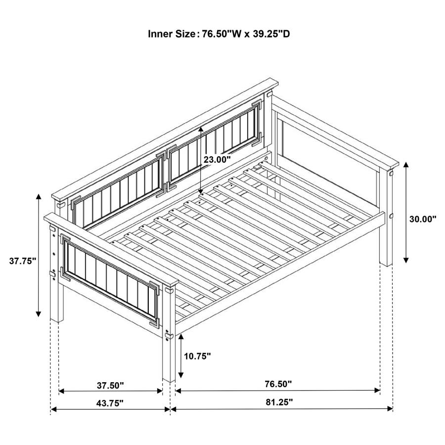 (image for) Oakdale Wood Twin Daybed Rustic Honey