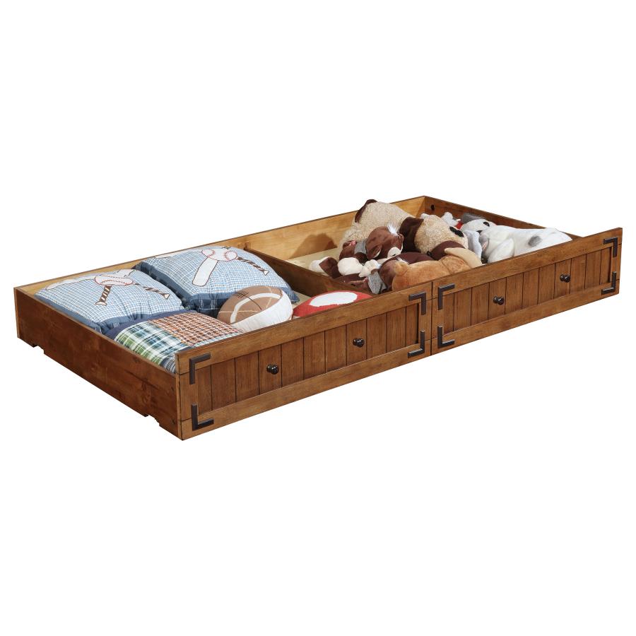 (image for) Oakdale Wood Storage Trundle Rustic Honey - Click Image to Close