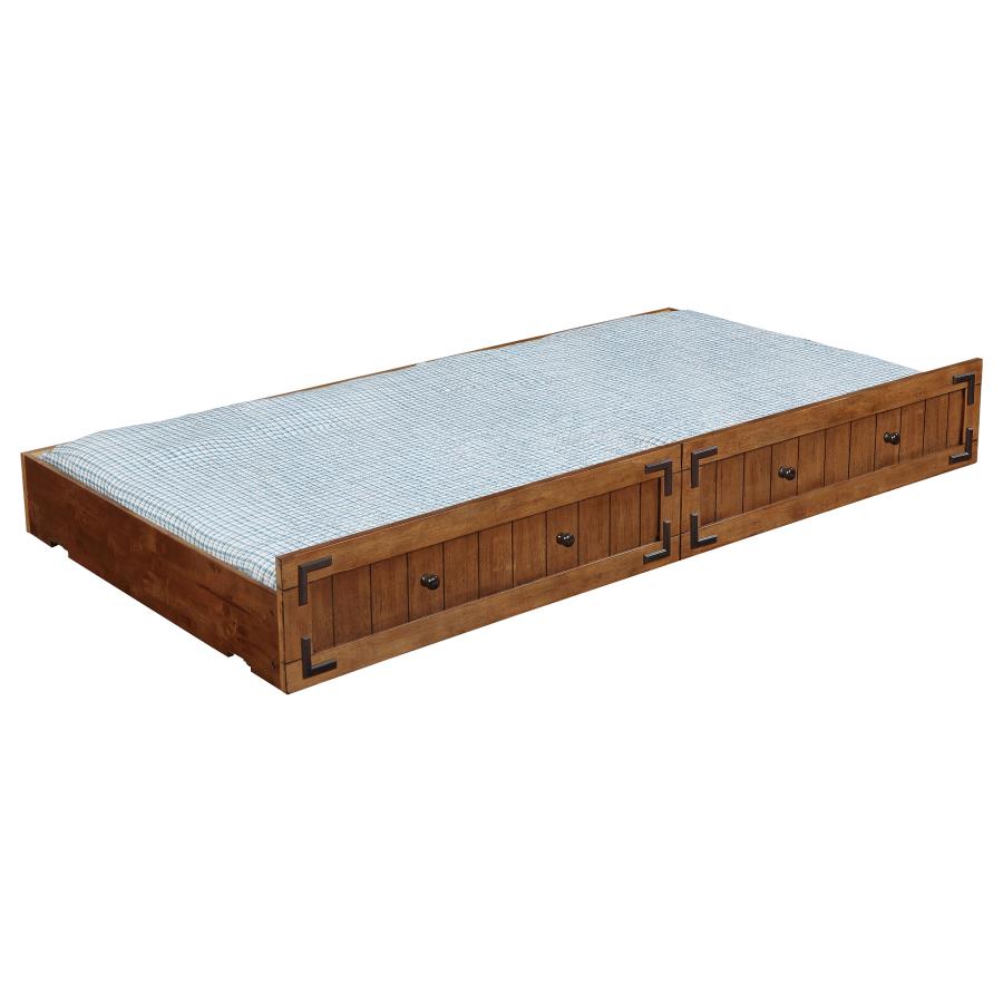 (image for) Oakdale Wood Storage Trundle Rustic Honey