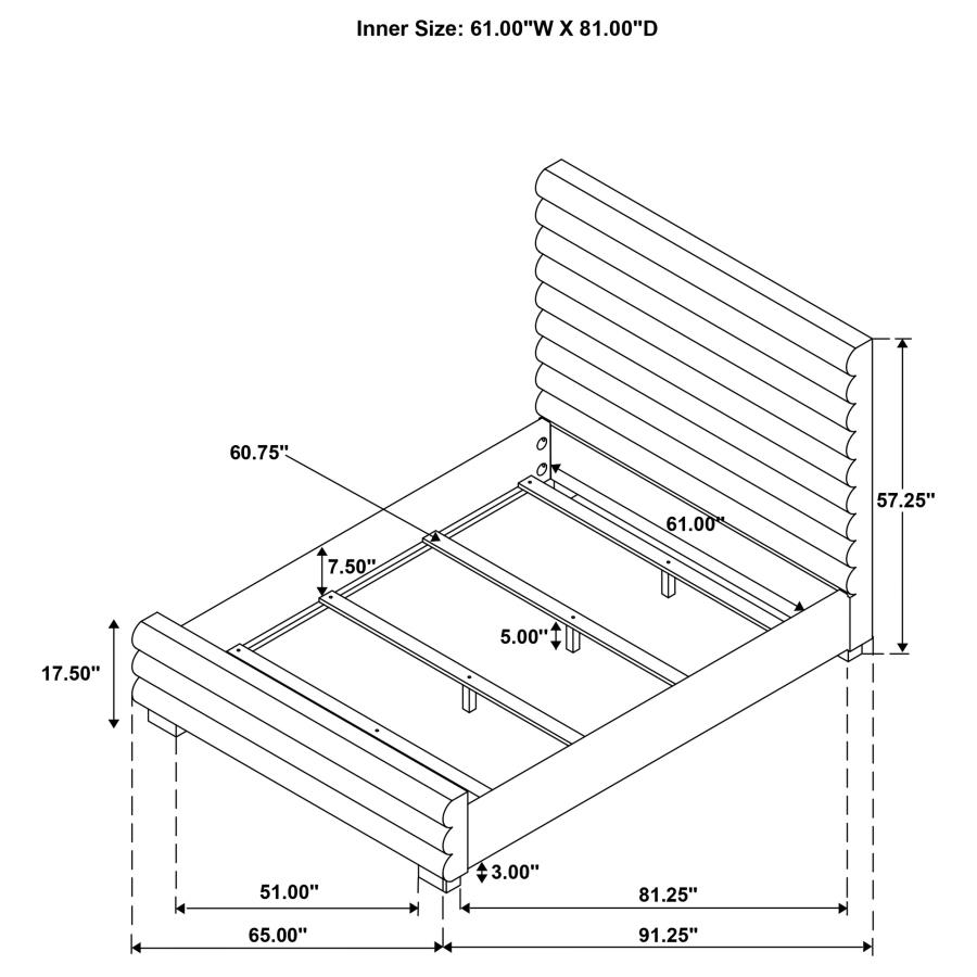 Modal Additional Images for Patricia 58-inch Boucle Upholstered Queen Bed Grey