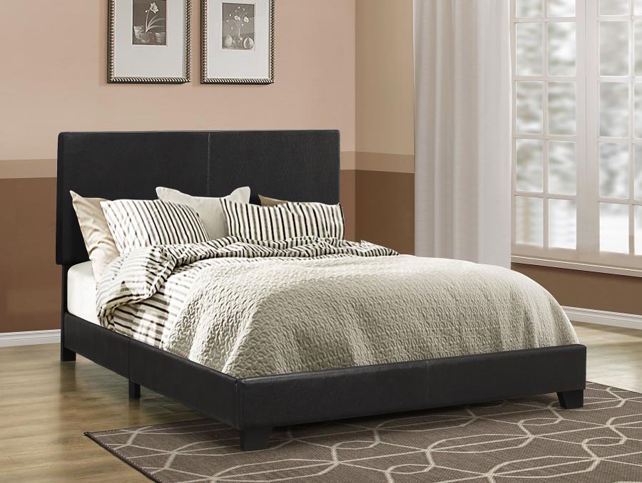 (image for) Dorian Upholstered California King Panel Bed Black