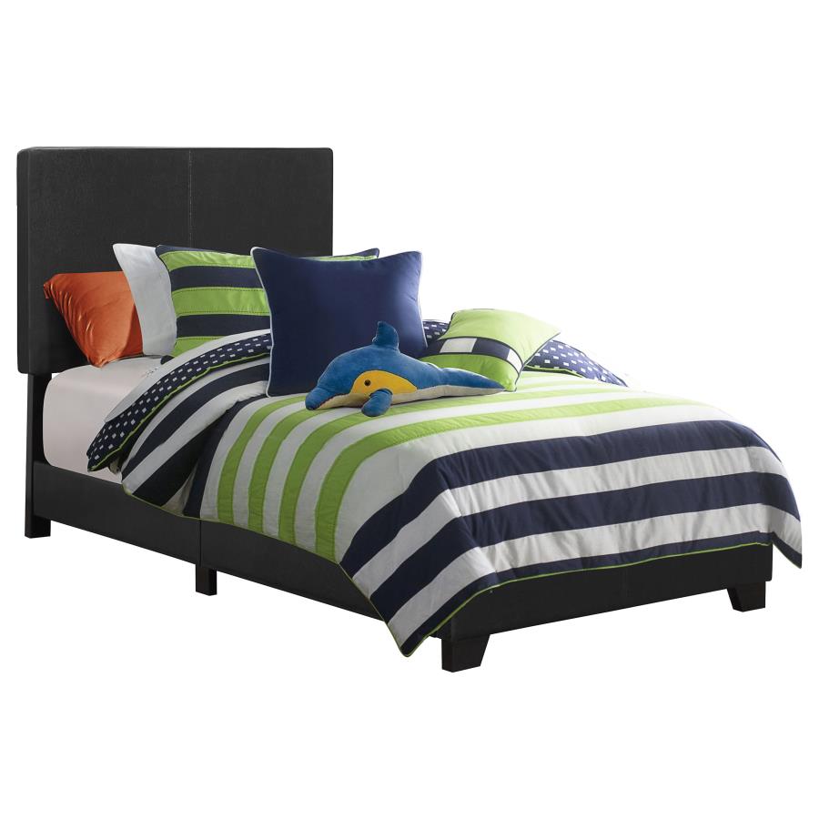 (image for) Dorian Upholstered Twin Panel Bed Black - Click Image to Close