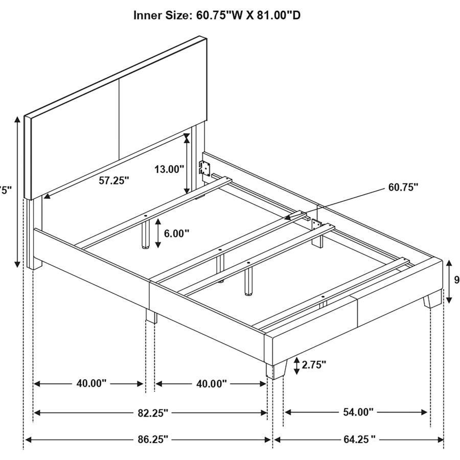 (image for) Dorian Upholstered Queen Panel Bed Brown