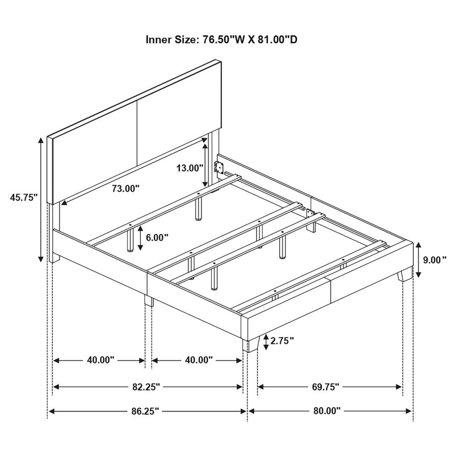 (image for) Dorian Upholstered Eastern King Panel Bed Grey