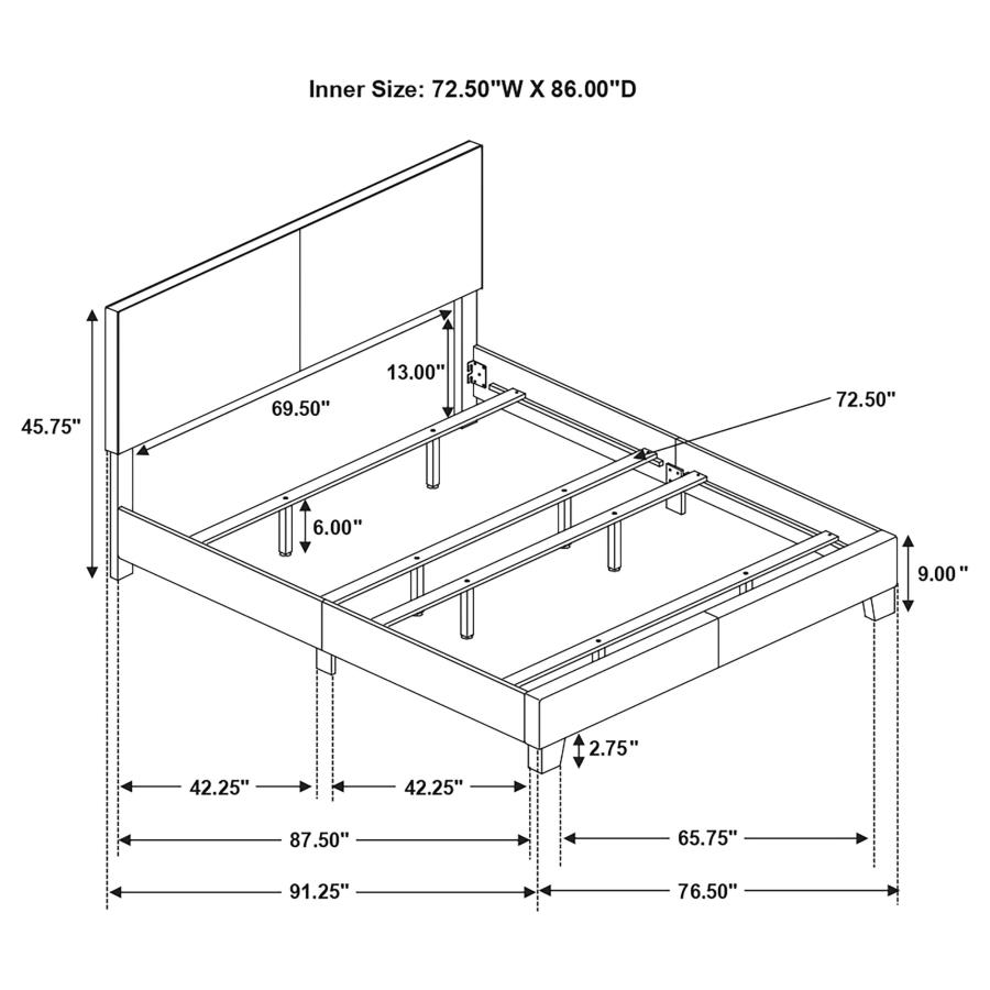 (image for) Dorian Upholstered California King Panel Bed Grey