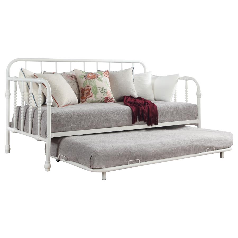 (image for) Marina Metal Twin Daybed with Trundle White