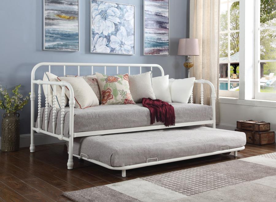 (image for) Marina Metal Twin Daybed with Trundle White