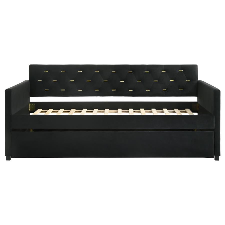 (image for) Kendall Upholstered Twin Daybed with Trundle Black