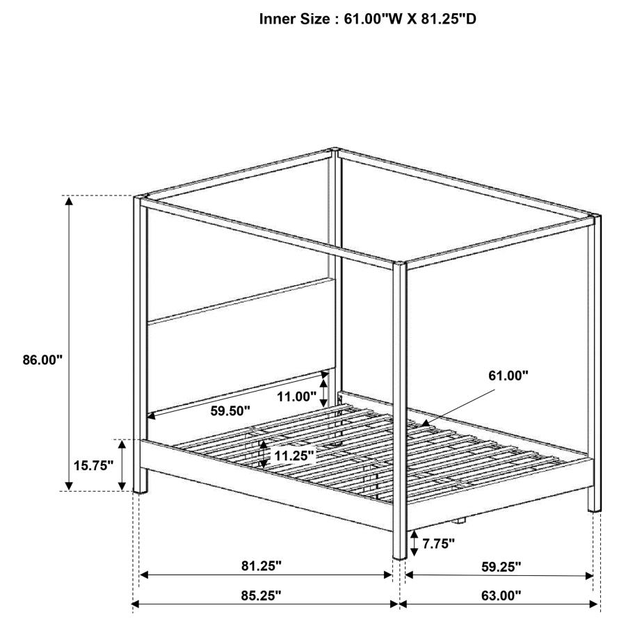 (image for) Monroe Upholstered Queen Canopy Bed Vanilla