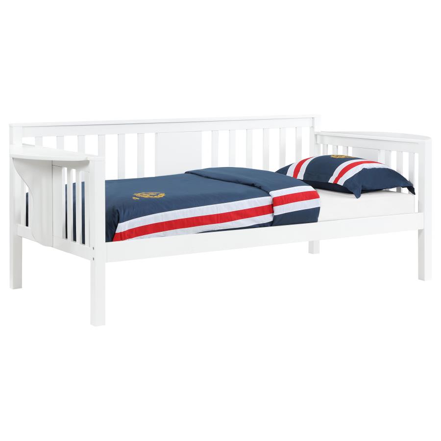 (image for) Bethany Wood Twin Daybed with Drop-down Tables White