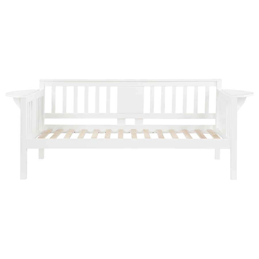 (image for) Bethany Wood Twin Daybed with Drop-down Tables White