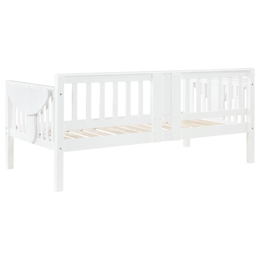 (image for) Bethany Wood Twin Daybed with Drop-down Tables White