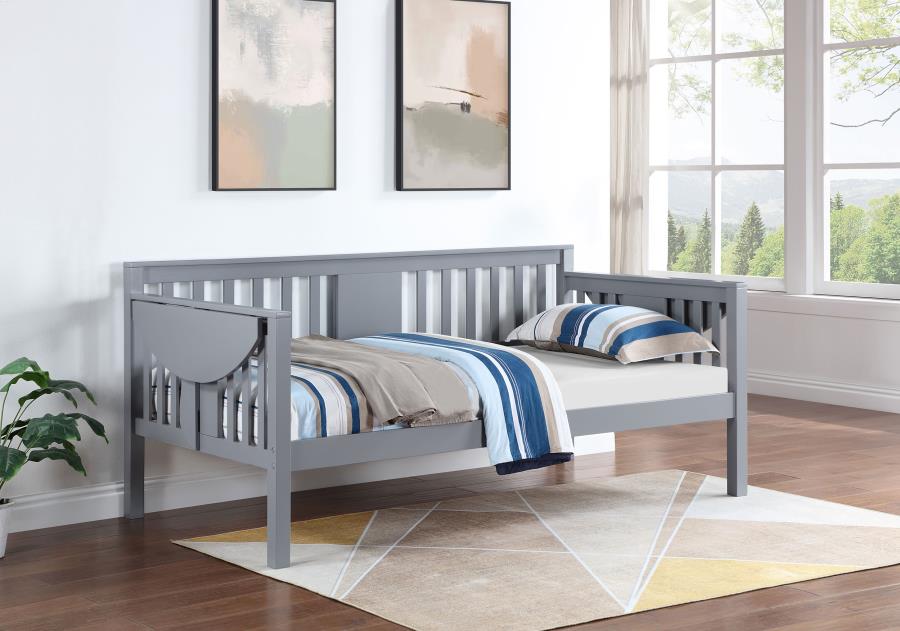 (image for) Bethany Wood Twin Daybed with Drop-down Tables Grey