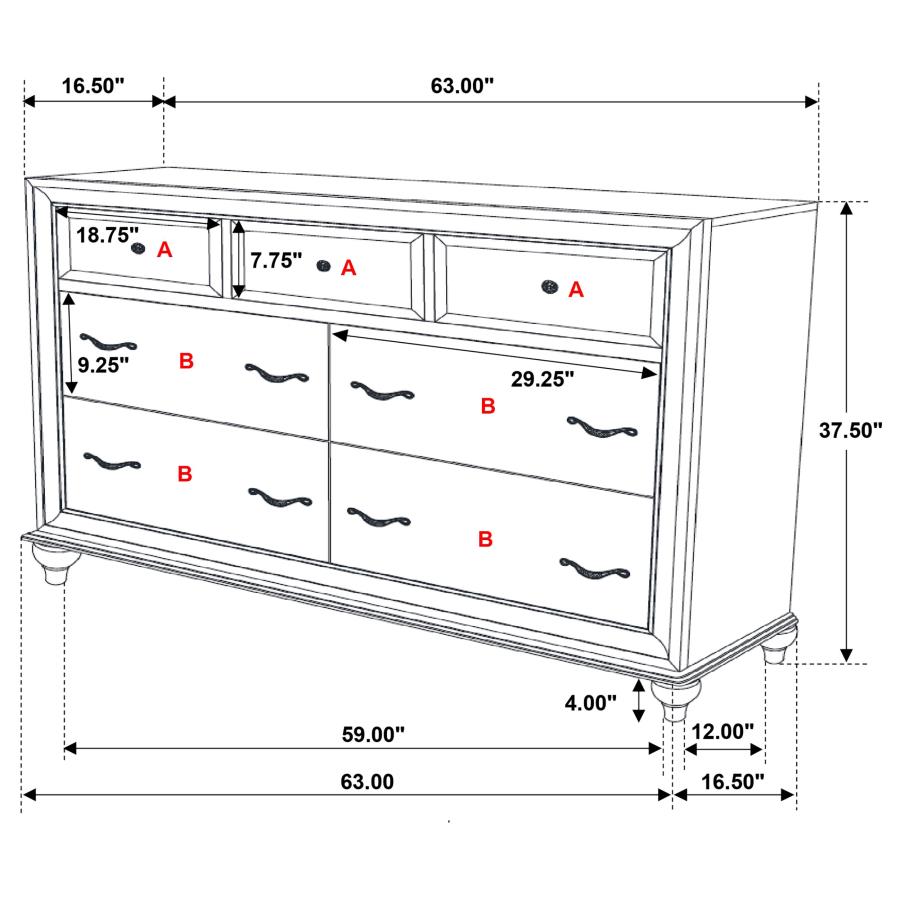 (image for) Barzini 5-piece California King Bedroom Set White