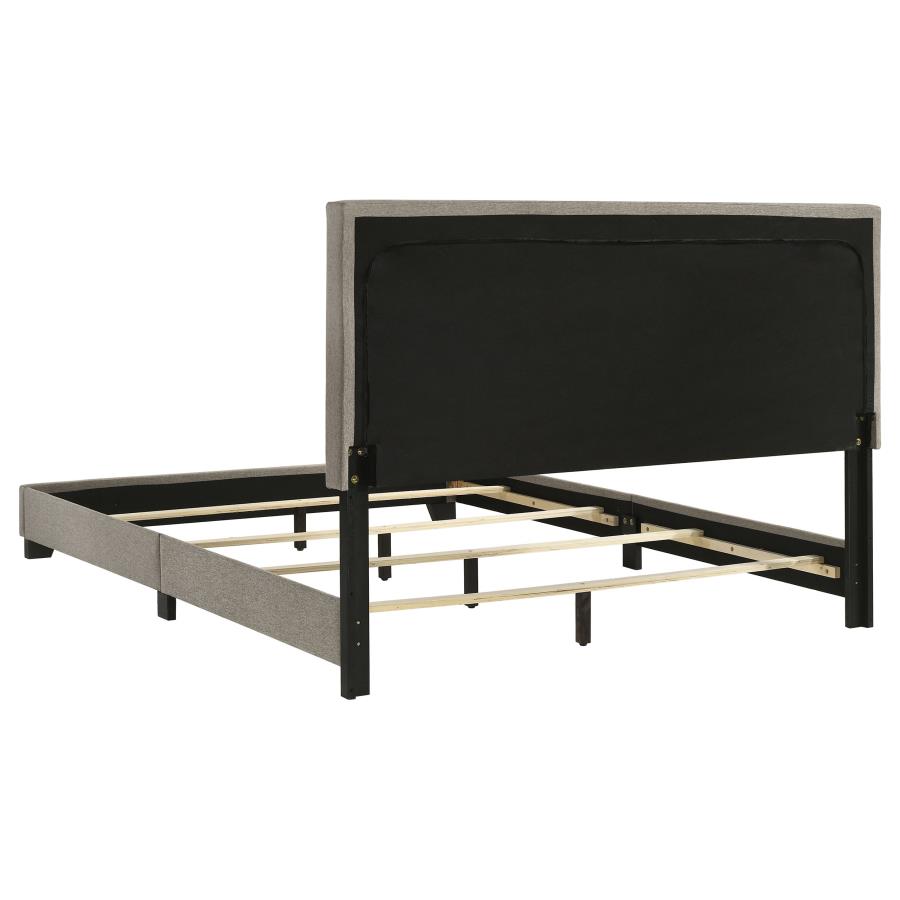 Dorian Fabric Upholstered Queen Panel Bed Taupe