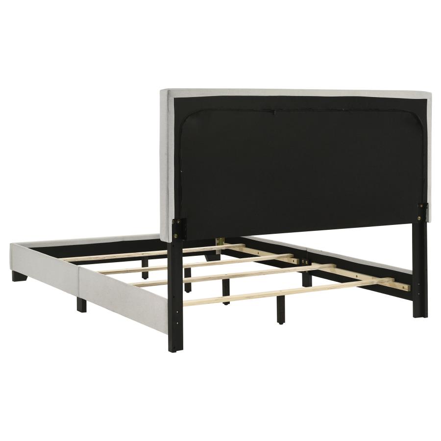 Dorian Fabric Upholstered Full Panel Bed Cream