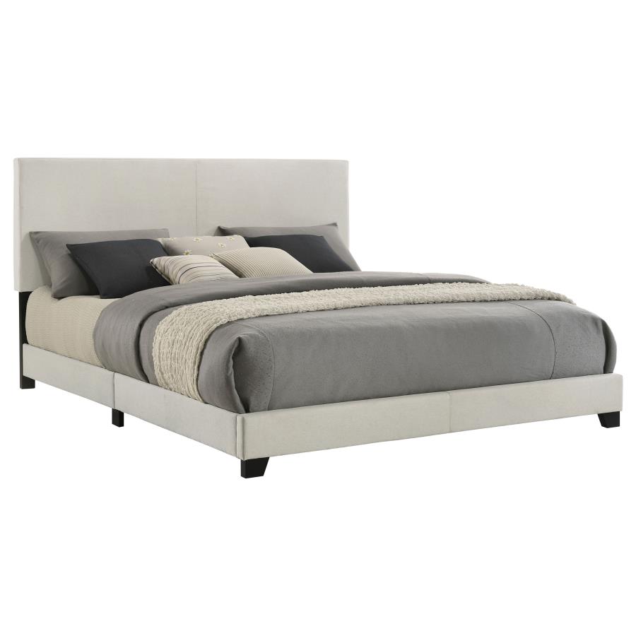 (image for) Dorian Fabric Upholstered Eastern King Panel Bed Cream