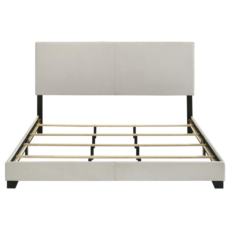 Dorian Fabric Upholstered Eastern King Panel Bed Cream