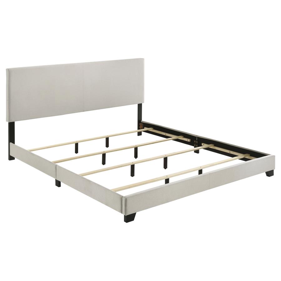Dorian Fabric Upholstered California King Panel Bed Cream