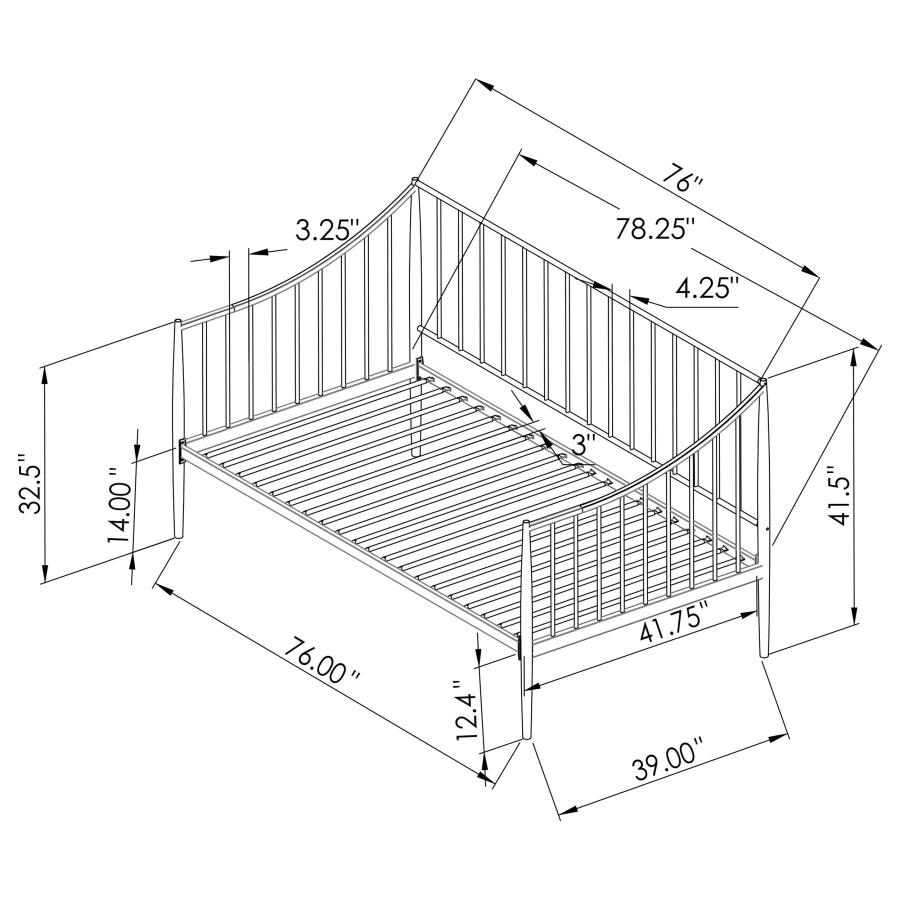 Modal Additional Images for Newbury Metal Twin Daybed Bed Frame Matte Black