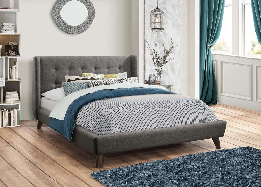 (image for) Carrington Upholstered Queen Wingback Bed Grey