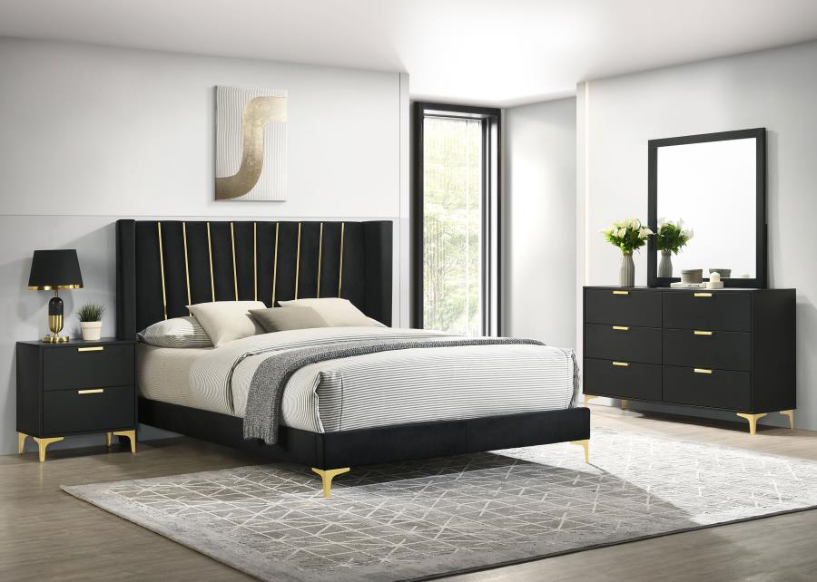 (image for) Kendall 4-piece Eastern King Bedroom Set Black - Click Image to Close